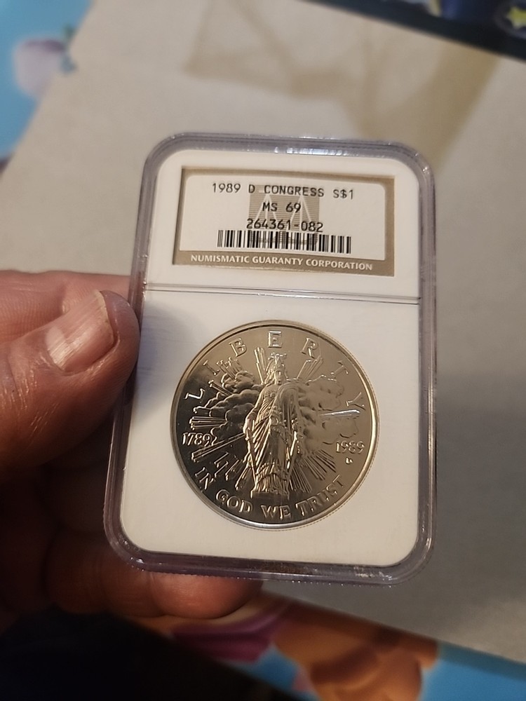 1989 D CONGRESS Silver Dollar Graded MS69 By NGC