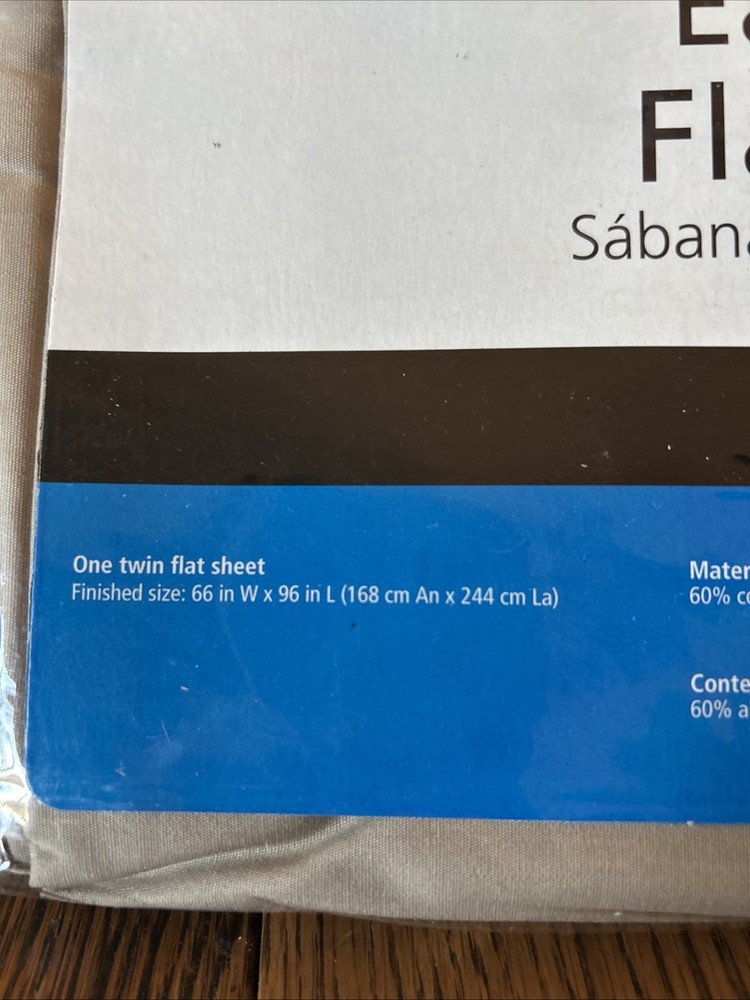 Mainstays TWIN Flat Sheet Brownstone 200TC 60% cotton 40% Polyester NEW