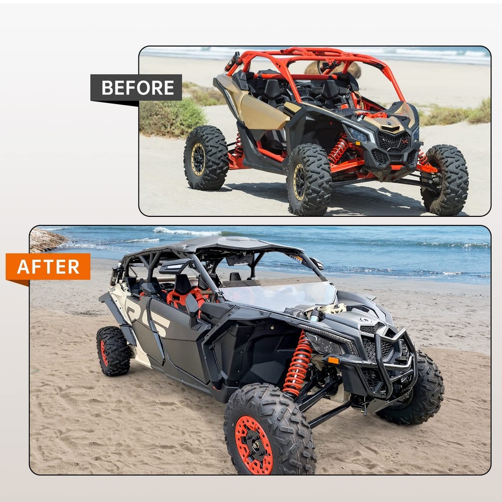 UTV Front Half Clear Windshield Scratch Resistant Hard Compatible with clear