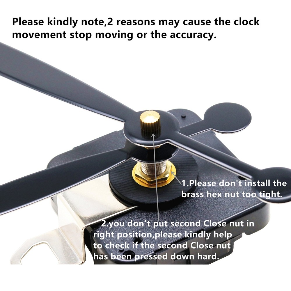 Versatile Quartz Clock Movement Kit - 10.2â€ Spade Hands for DIY Projects