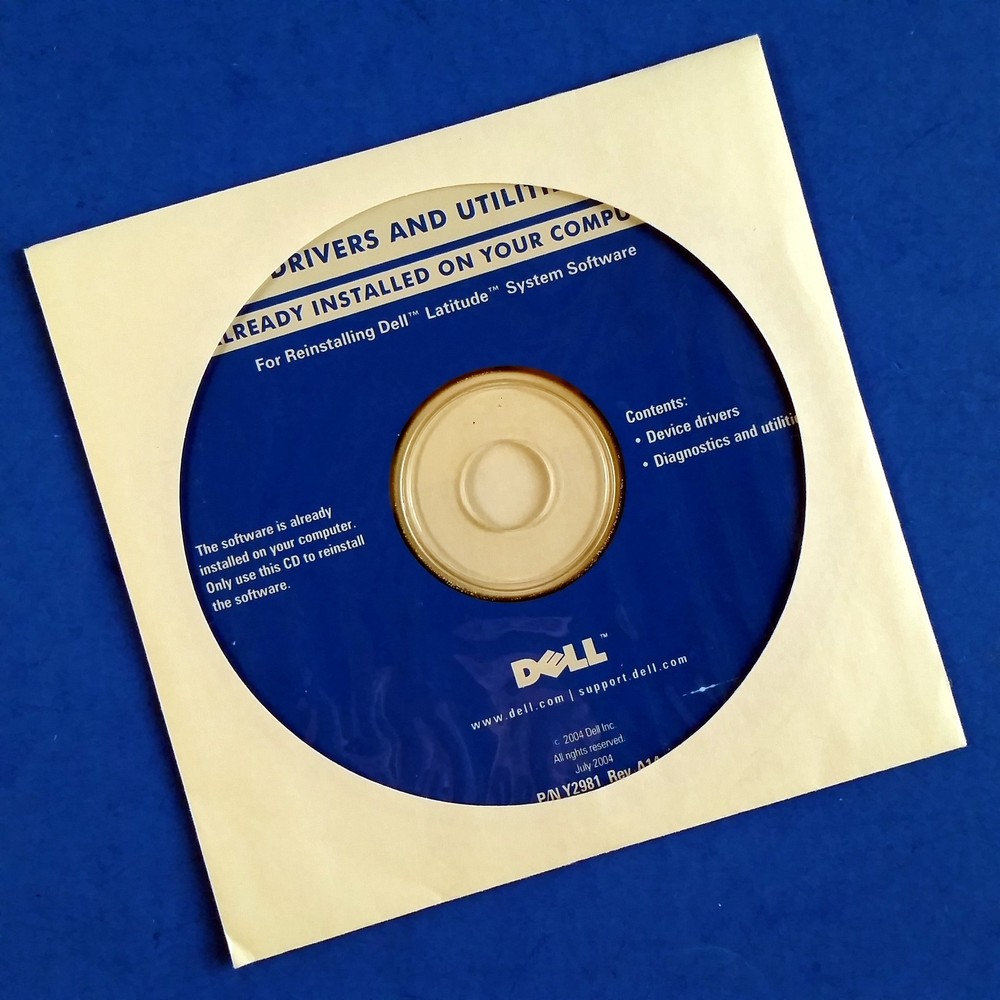 Dell Latitude D600 D800 System Software Reinstallation CD-ROM Drivers Diagnostic