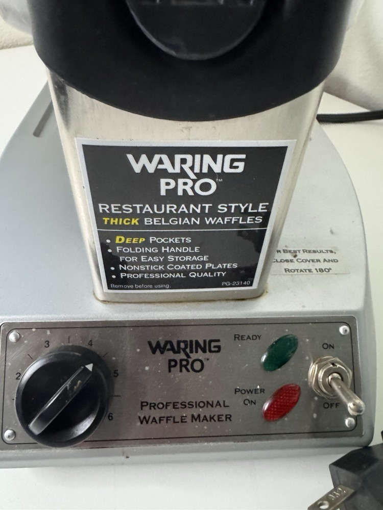 Waring Pro WMK300A Belgian Waffle Maker - Silver ~No drip plate