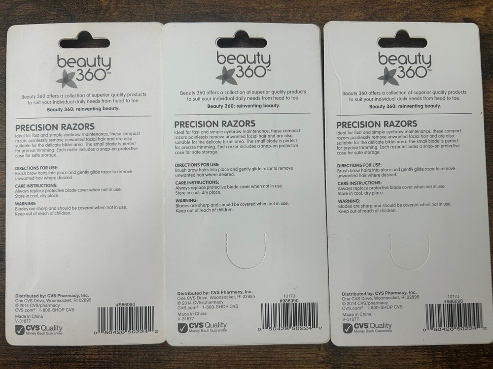 Beauty 360 Precision Razors 3 Pack 9 Razors Total