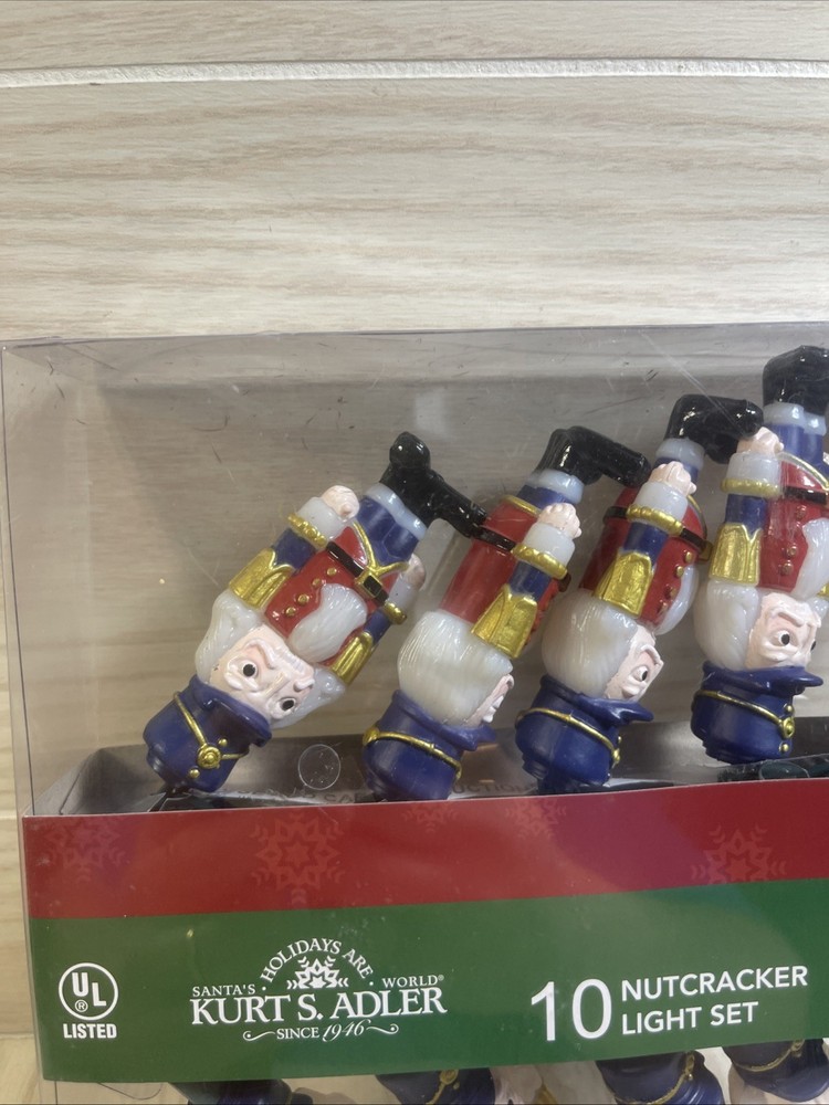 KURT ADLER 10 Nutcracker LIGHTS NOVELTY SET 10 Light Christmas Set