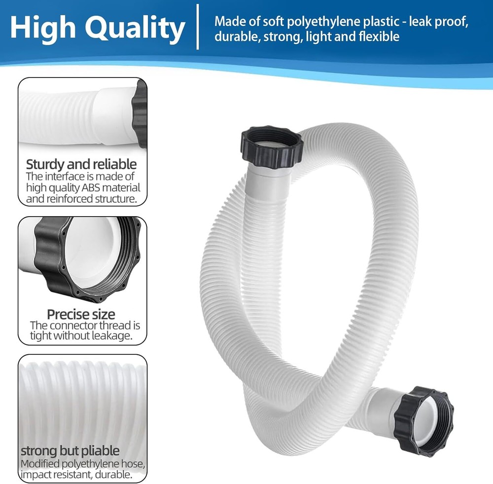 2Pack For Intex 1.5" Diameter Accessory Pool Pump Replacement Hose - 59" Long