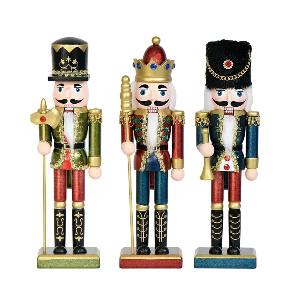 Christmas Nutcracker Figure Wooden Nutcracker Figurine Christmas Decor Puppet