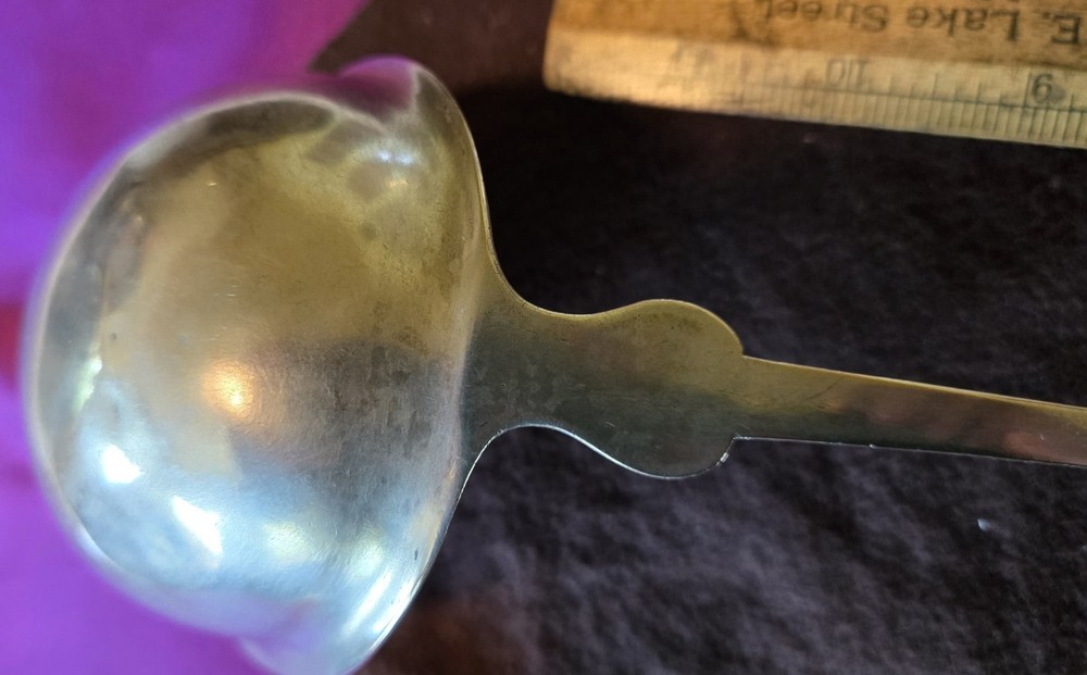 1820s RARE 14.25" Soup Ladle Solid 800 Silver Geist Stuttgart ? Germany 19thC
