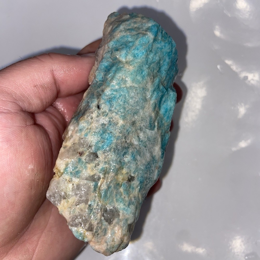 Stunning Blue Amazonite Lapidary Rough Stone 1 Pound 6.78 Oz