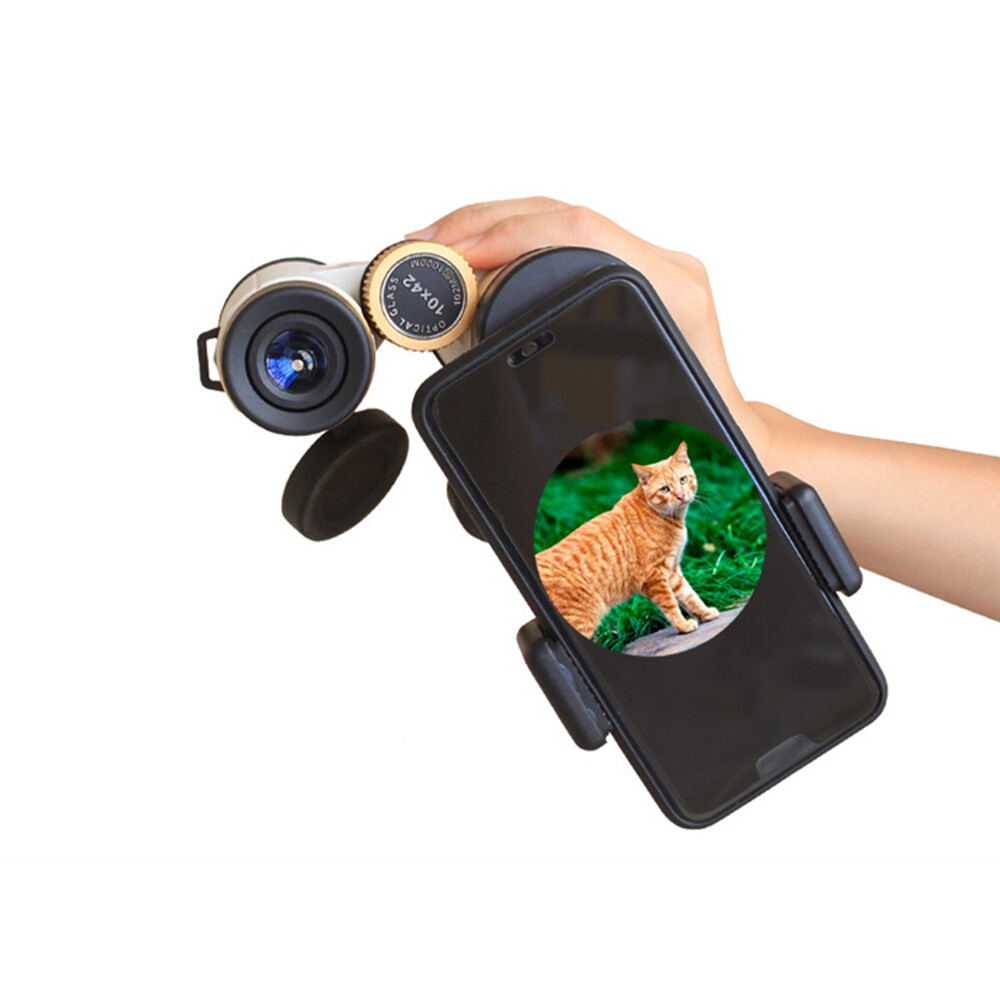 Black Cell Phone Adapter Holder Clip Bracket for Monocular Microscope Telescope