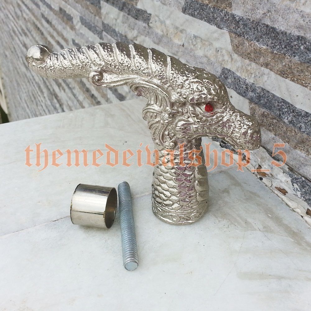 Nickle finish style handle Dragon Head HANDLE FOR WALKING STICK/ CANE HANDMADE