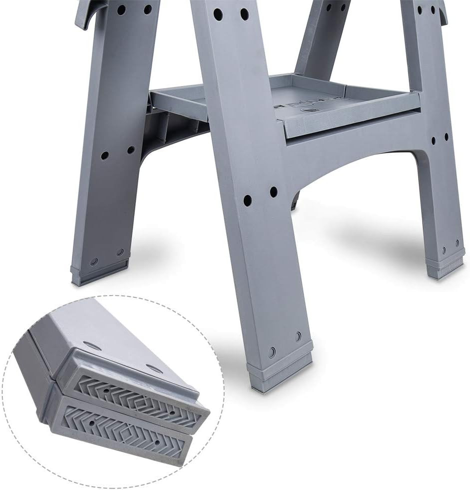 Rectangular Folding Sawhorse, Collapsible, Folds Flat, 900 Pound Capacity, Set o