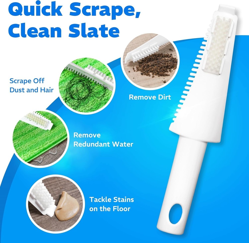 All-in-One Mop Pads Set - 4 Pack Microfiber with Scraper for Efficient Cleaning