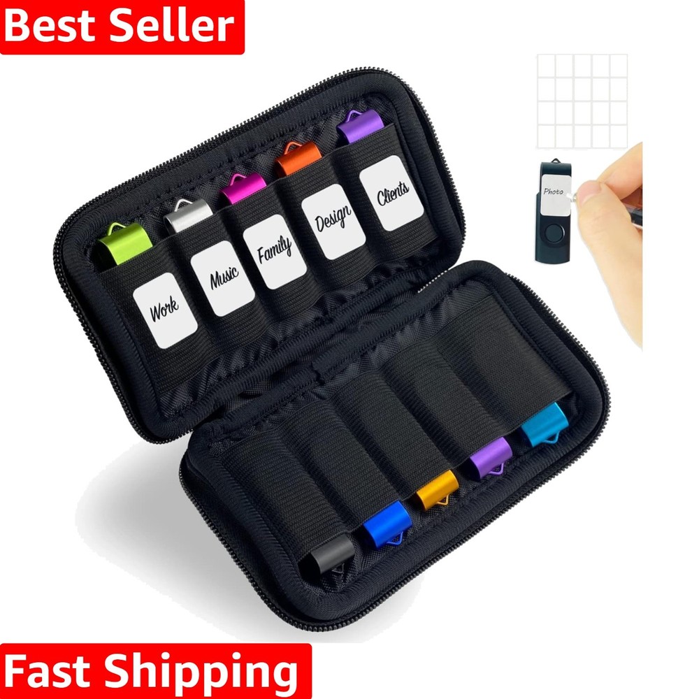 High-Quality Neoprene USB Storage Case - 10 Slots for Efficient Organization