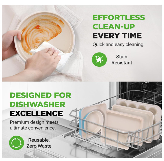 6 Piece Baking Pan Set, Carbon Steel Bakeware with Premium Ceramic