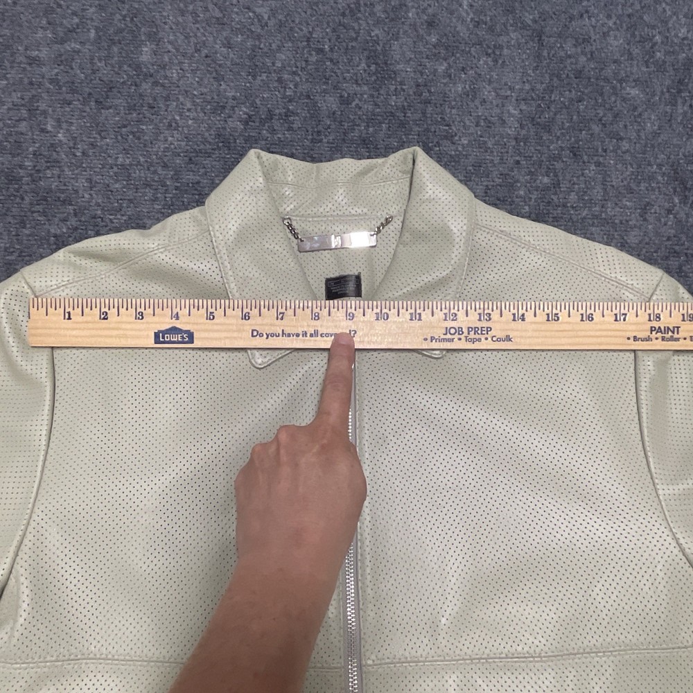 Tiger Woods Collection Light Green 100% Leather Jacket Size Medium EUC