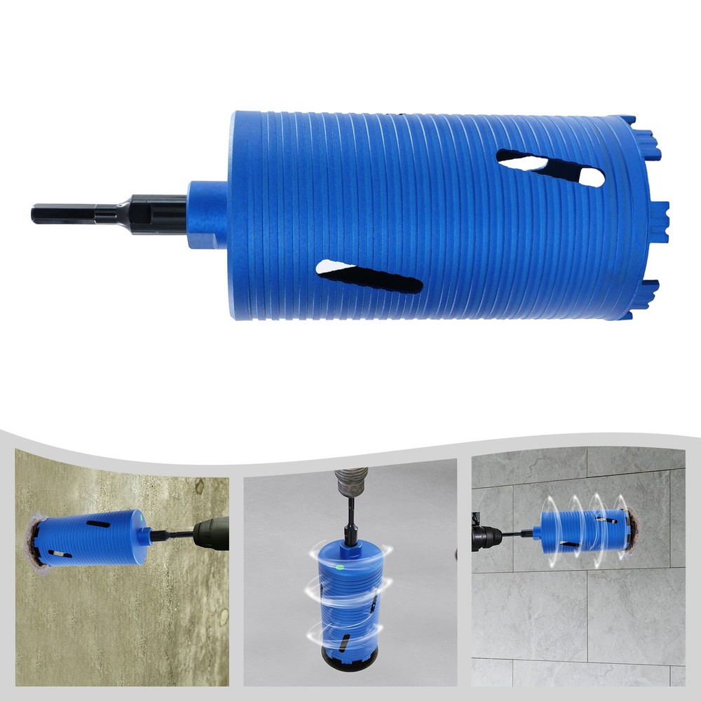 5/8" Thread Drill Bit, Core Drill Bit + 3 Adapters (Drilling Depth:7.87-8.07in)