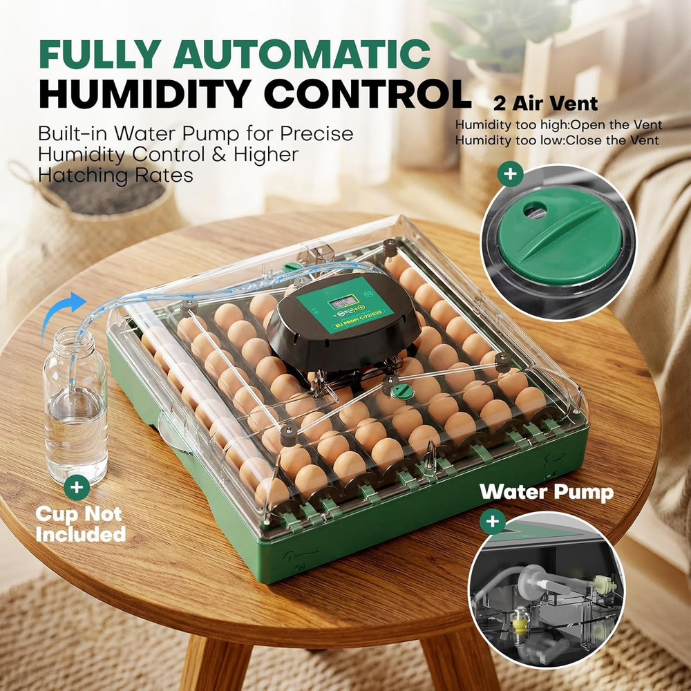 Incubators for Hatching Eggs, 72 Eggs Hatching Incubator with Automatic Egg Turn