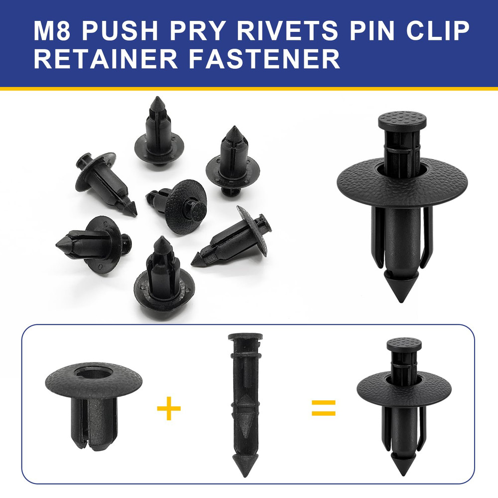 Plastic Rivets, 120Pcs Plastic Push Pin Clips Body Rivets Compatible with UTV AT