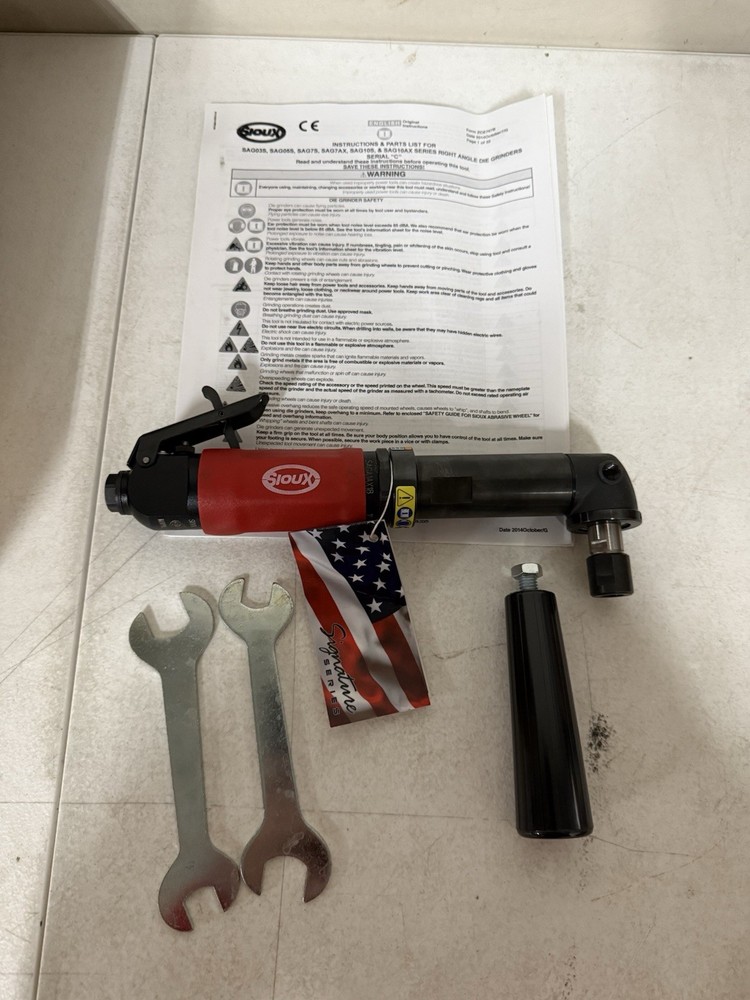 Sioux SAGA1AX18 Right Angle Extended Metal Body Die Grinder