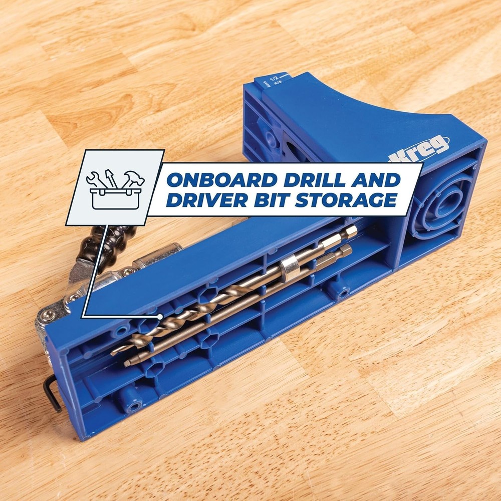 Adjustable Pocket Hole Jig for Strong Joints with 3-Hole Drill Guide System