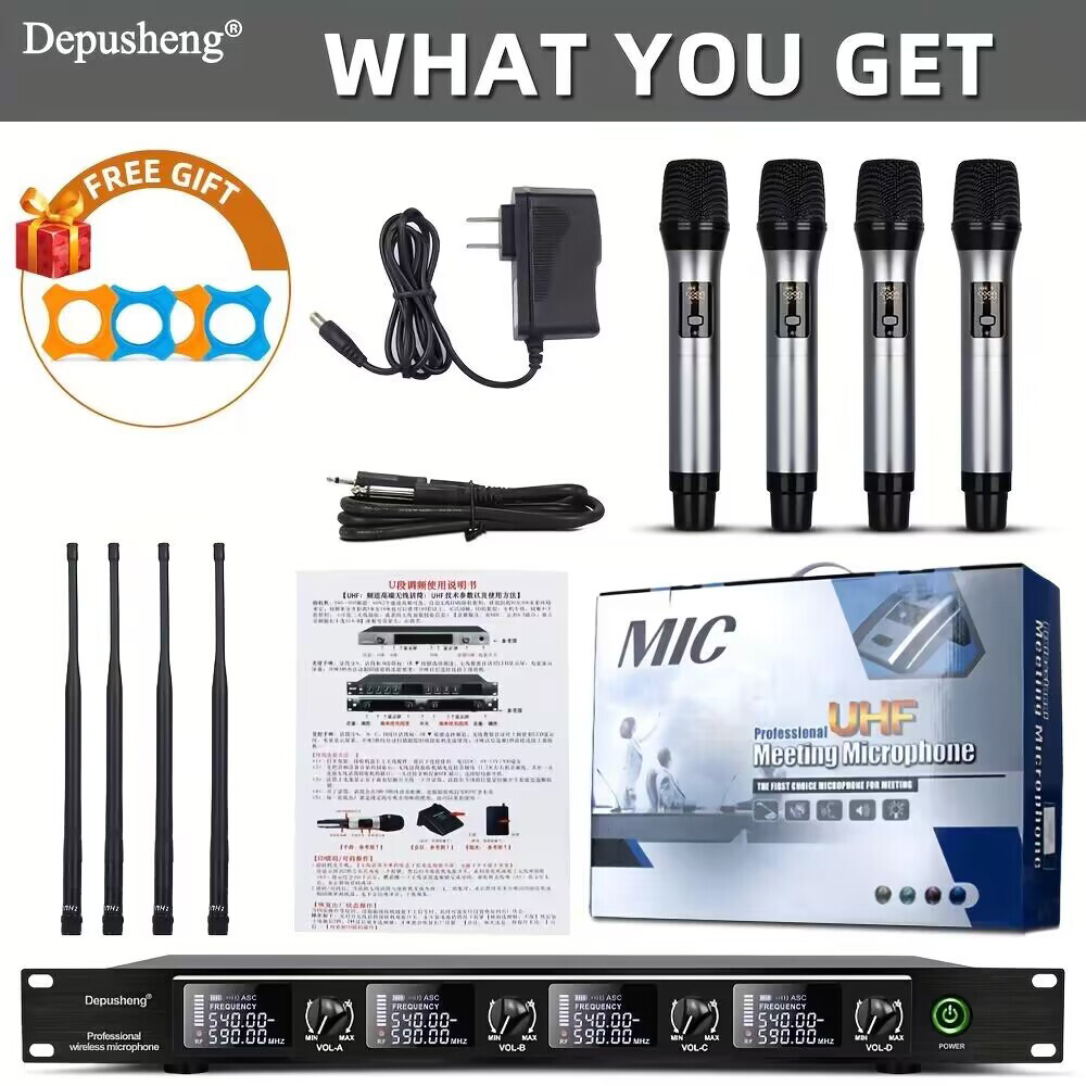 Professional Wireless Handheld Microphone System Depusheng Conference Room Stage