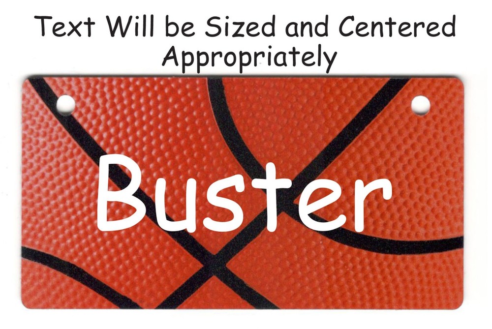 Basketball Design Personalized 5" x 2.5" Dog Crate Tag