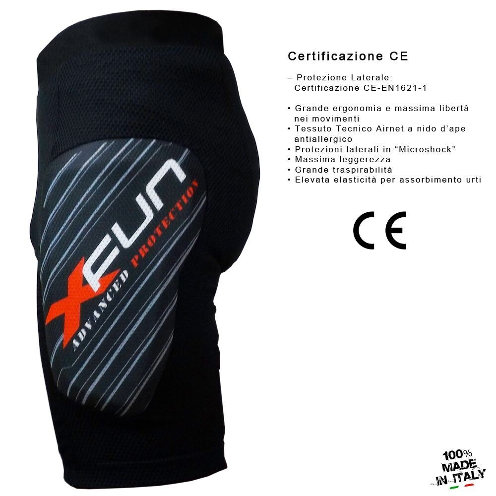 X FUN BLACK CROSS/ENDURO PROTECTIVE SHORTS SIZE L