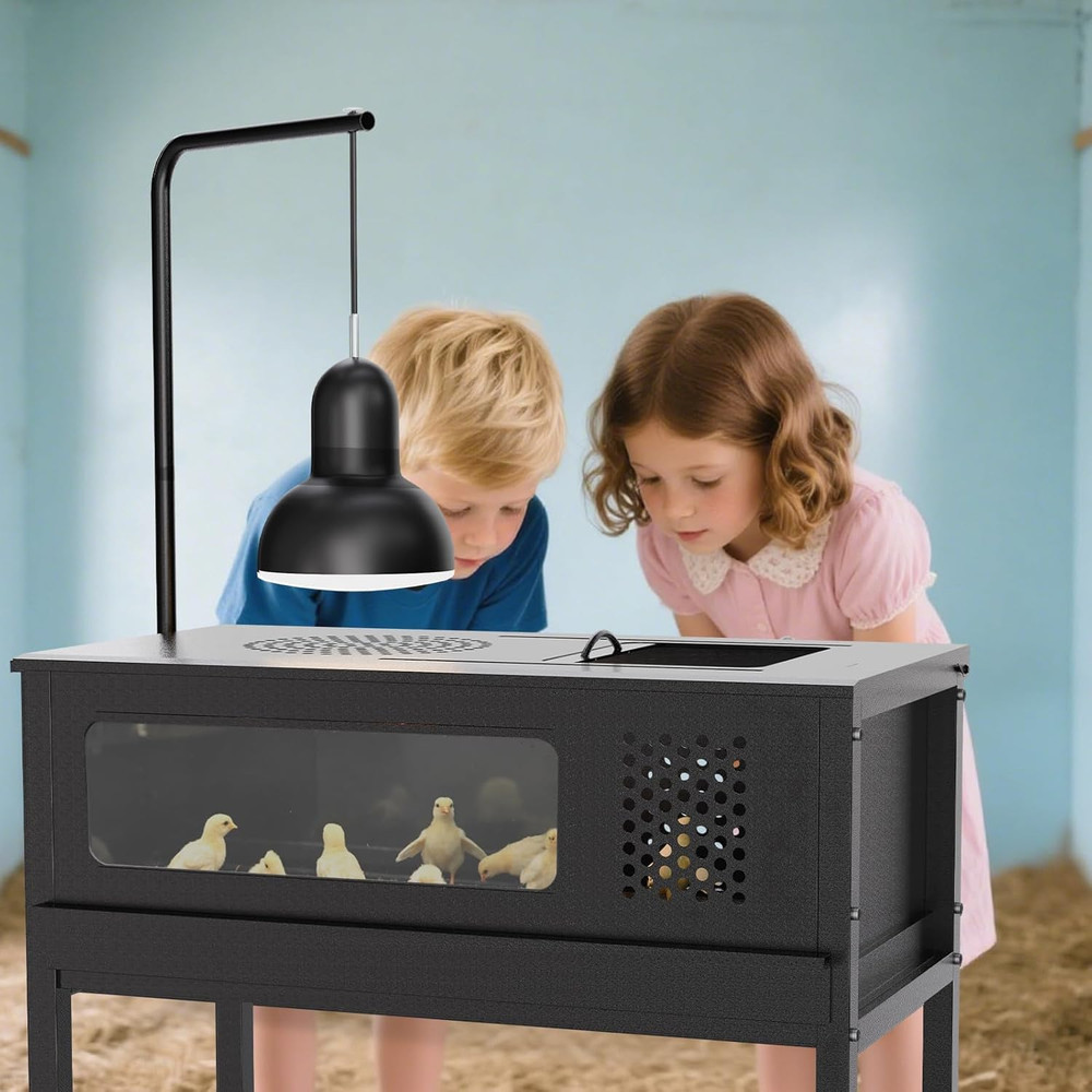 Chicken Brooder Box - Stand-Up Brooder Pen for Chick Brooder with Lamp Stand ...