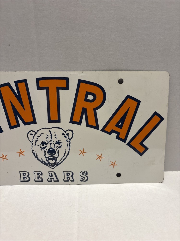 CENTRAL BEARS License Plate RARE Vintage