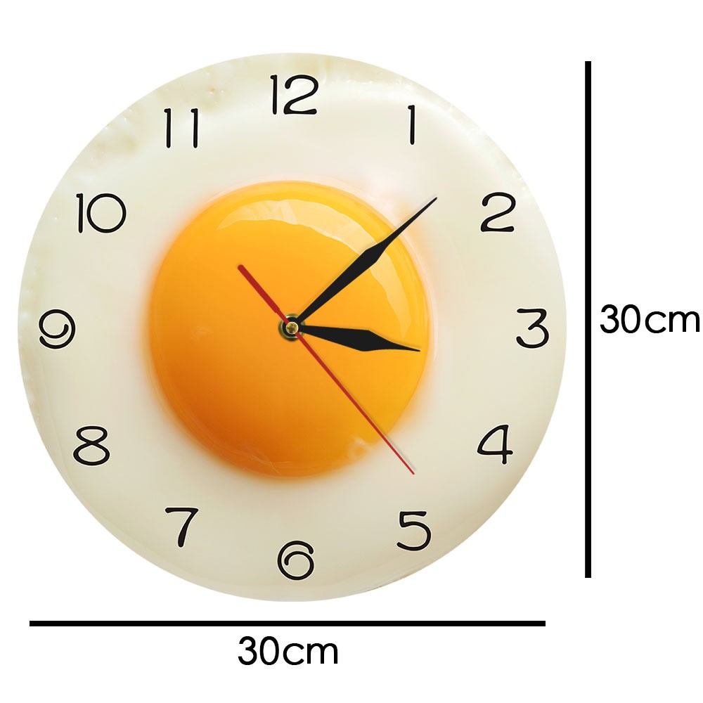 Fried Egg Poached Egg Wall Clock Egg Yolk Clock Digital Pointer Clock4625