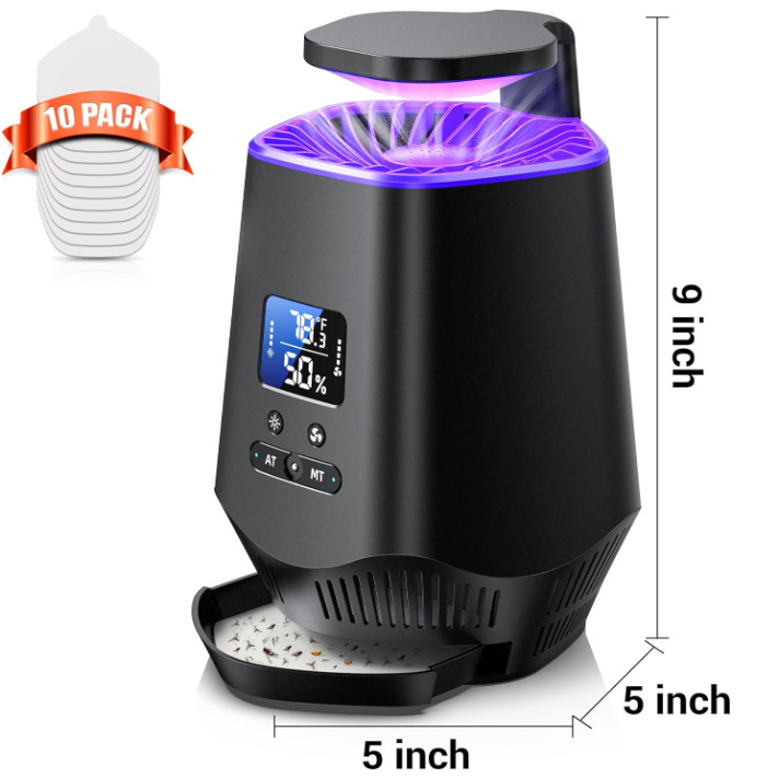 Indoor fruit fly trap with temperature & humidity sensor, includes 10 sticky boa