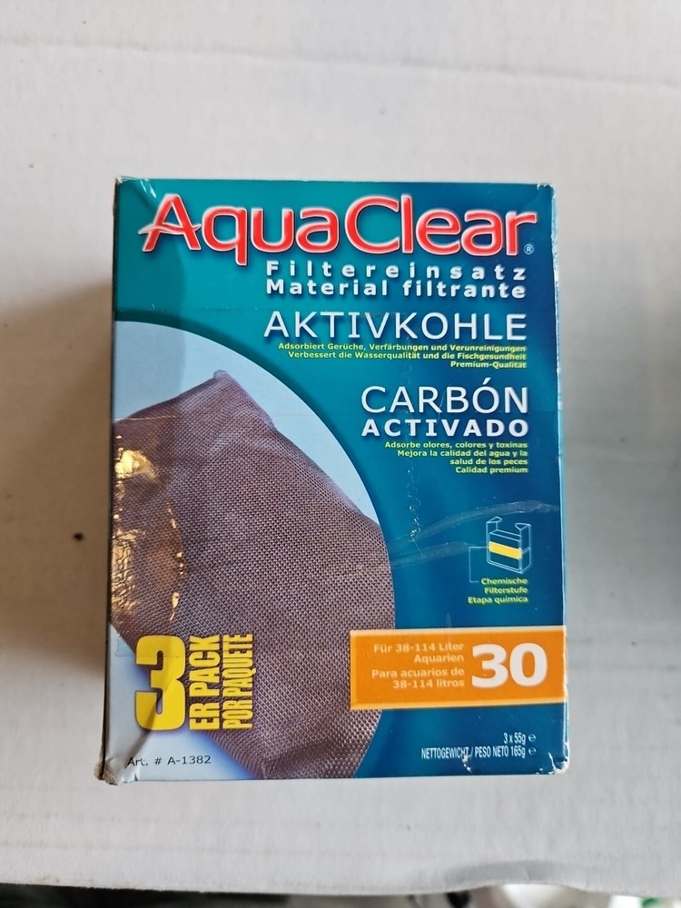 3 Pack Aquaclear 30 (150) Activated Carbon Filter Inserts For Aquarium