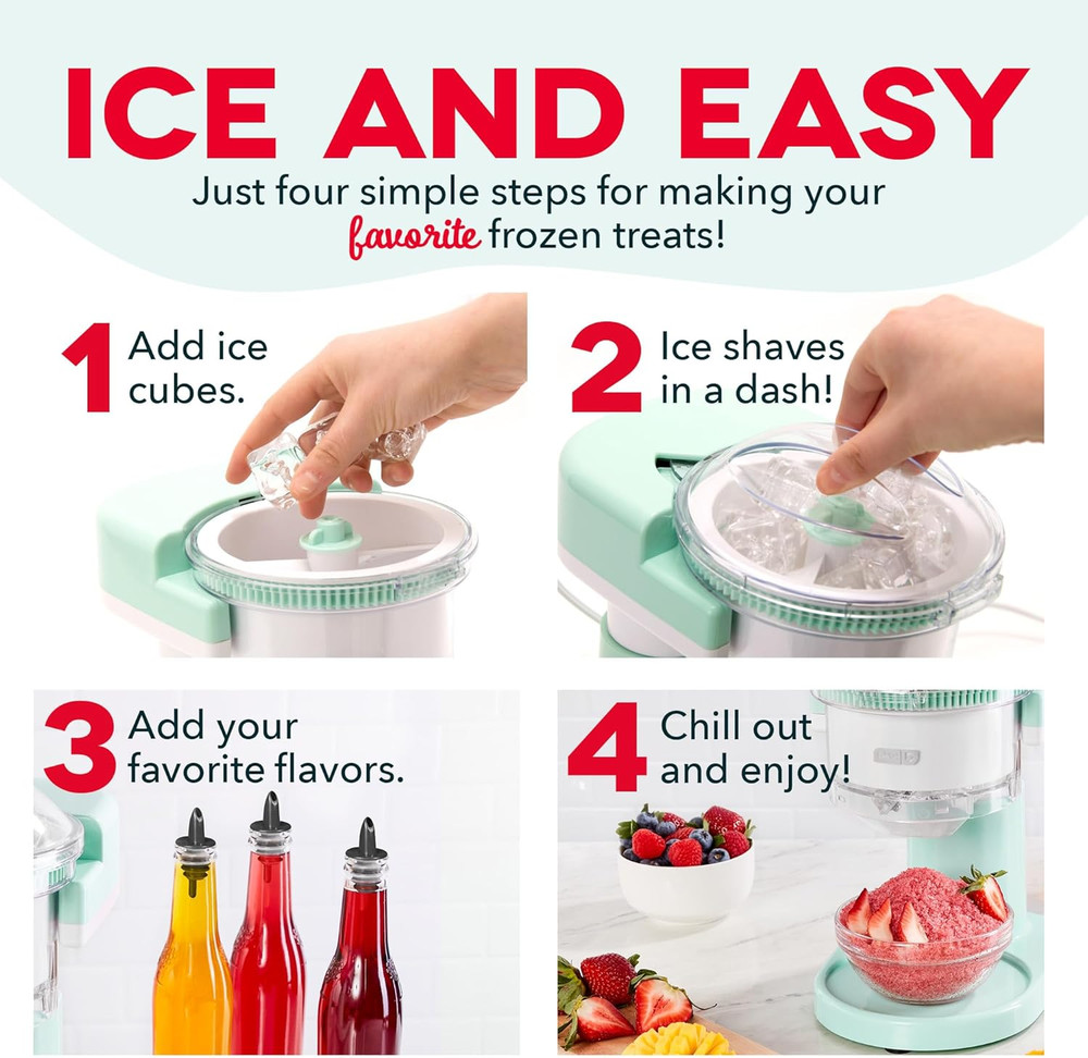 Shaved Ice Maker and Slushie Machine (Aqua): Multi-Purpose Ice Shaver Machine fo