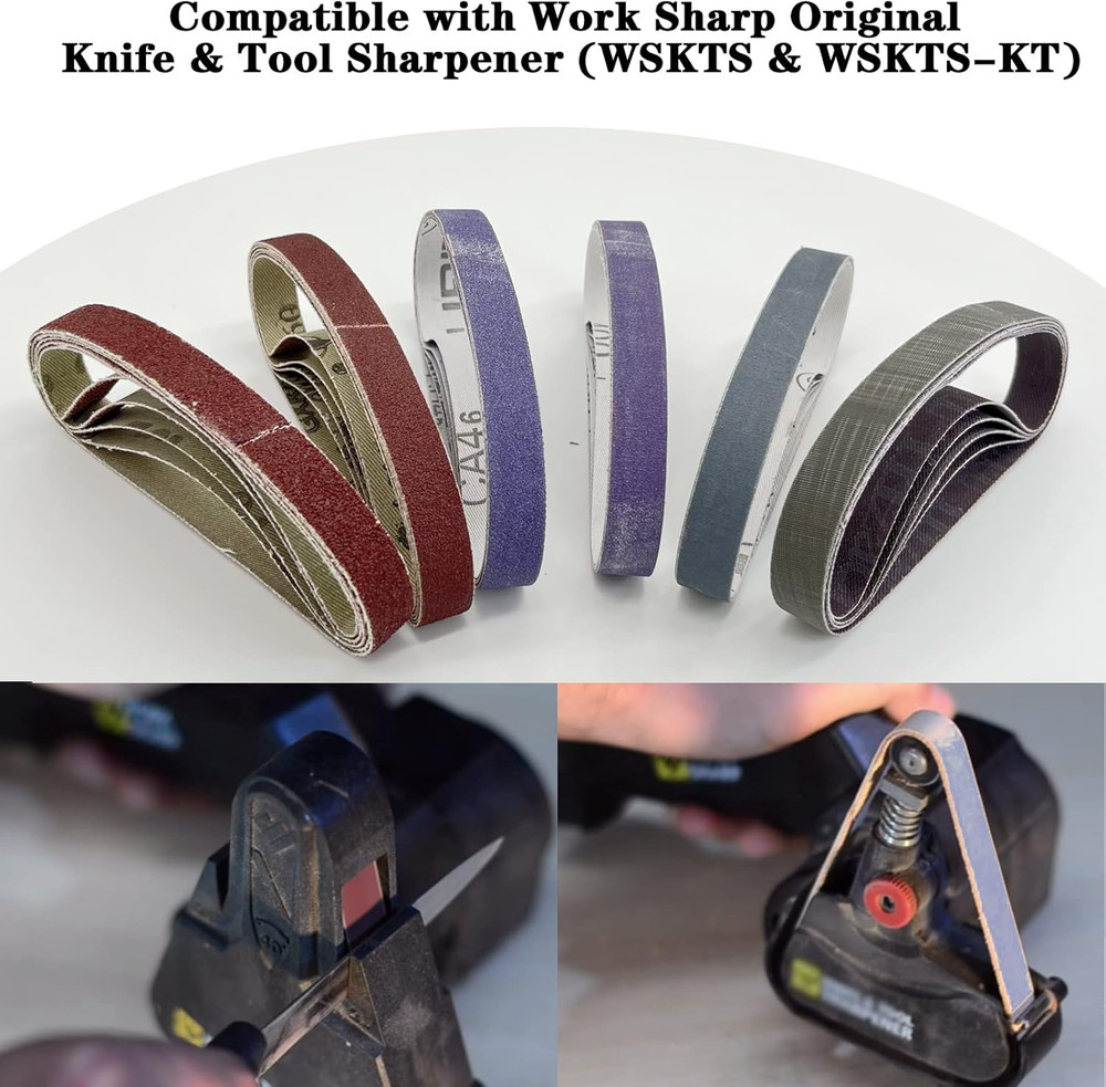30 Pcs 1/2" X 12" Replacement Sharpening Belt Kit for Official Work Sharp Knife