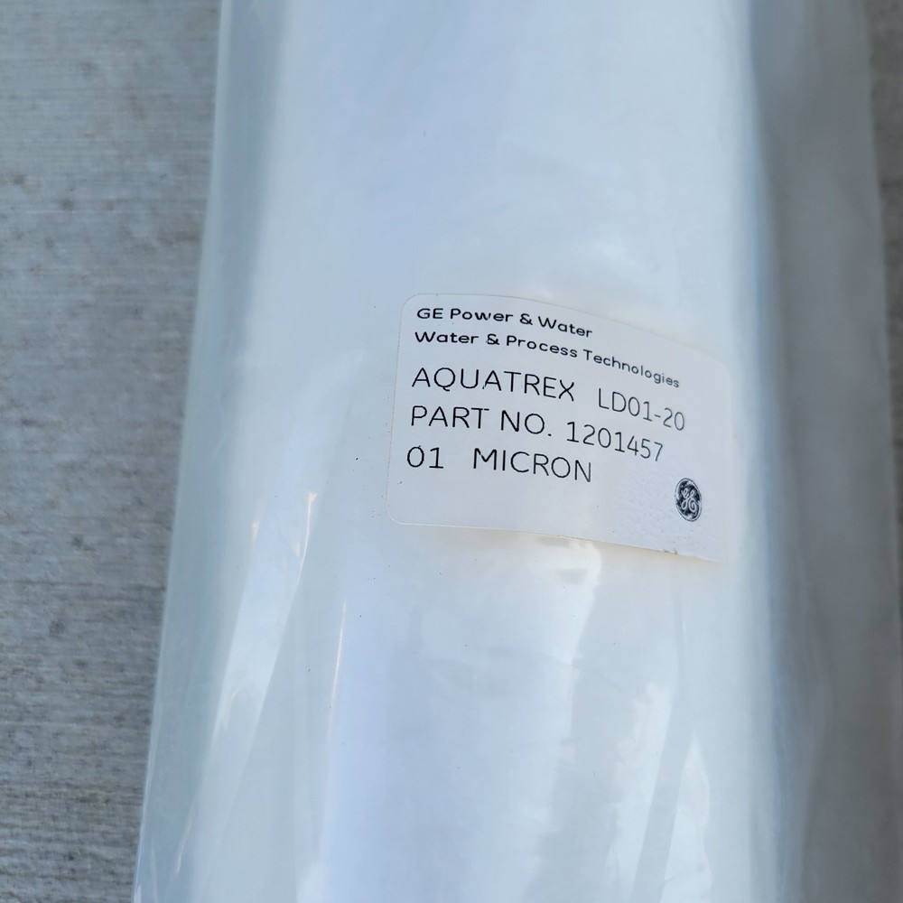 (2) GE Aquatrex Filter LD01-20 Cartridge 01 Micron 20” Polypropylene 4.5" Dia.