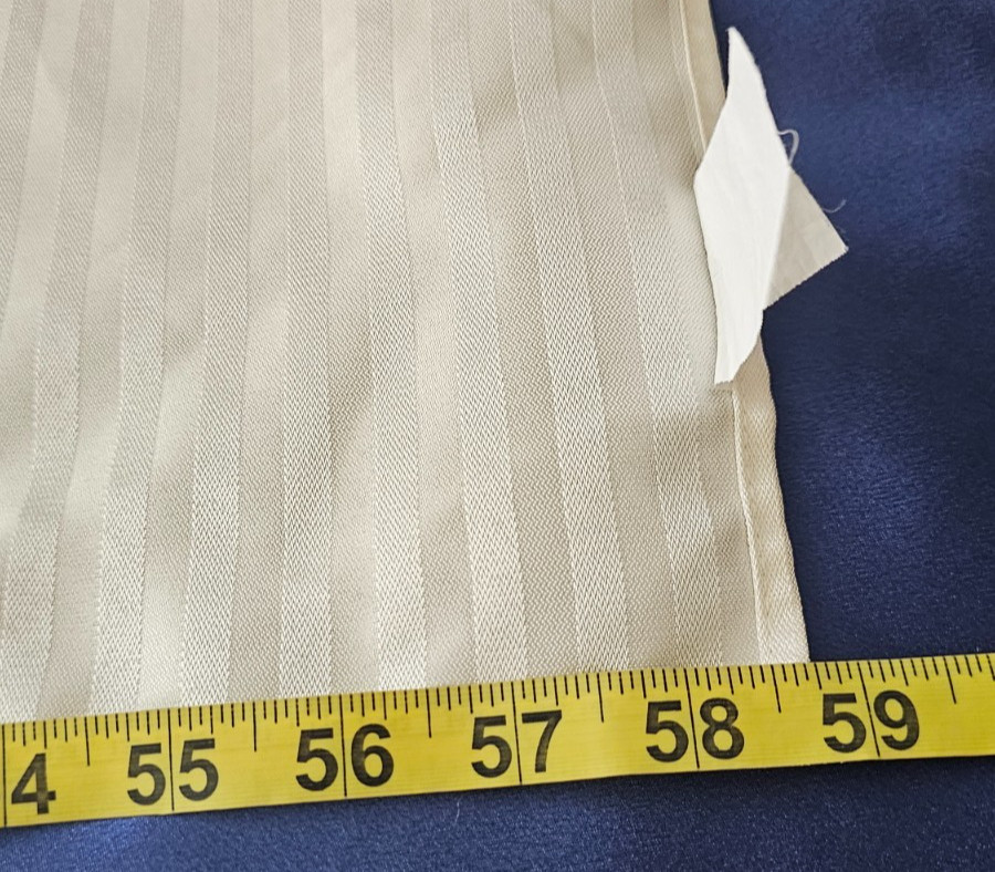 Silver Striped Tablecloth 100% Polyester 60" X 100", EUC Silver Anniversary