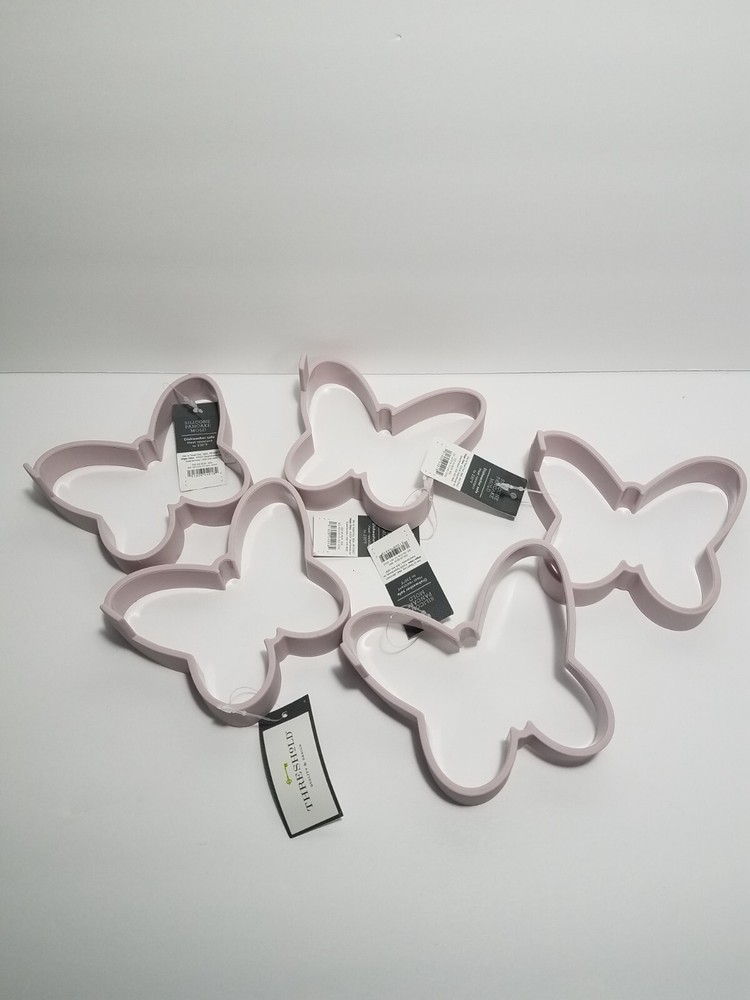 Butterfly Threshold Silicone Pancake / Egg Molds with Handle Lot (6)