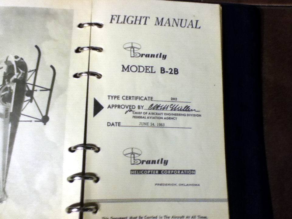 Brantly B-2B Helicopter Rotorcraft Flight Manual