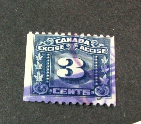 Canada Excise Tax Stamp  FX96 Used  H325