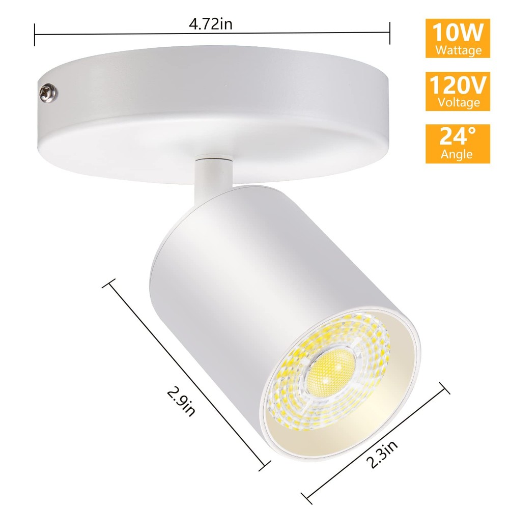VANoopee LED Dimmable Flush Mount Ceiling Spotlight Adjustable Indoor Accent