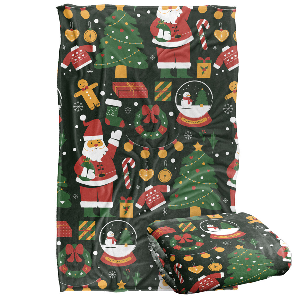 Christmas Icon Pattern Silky Touch Super Soft Throw Blanket