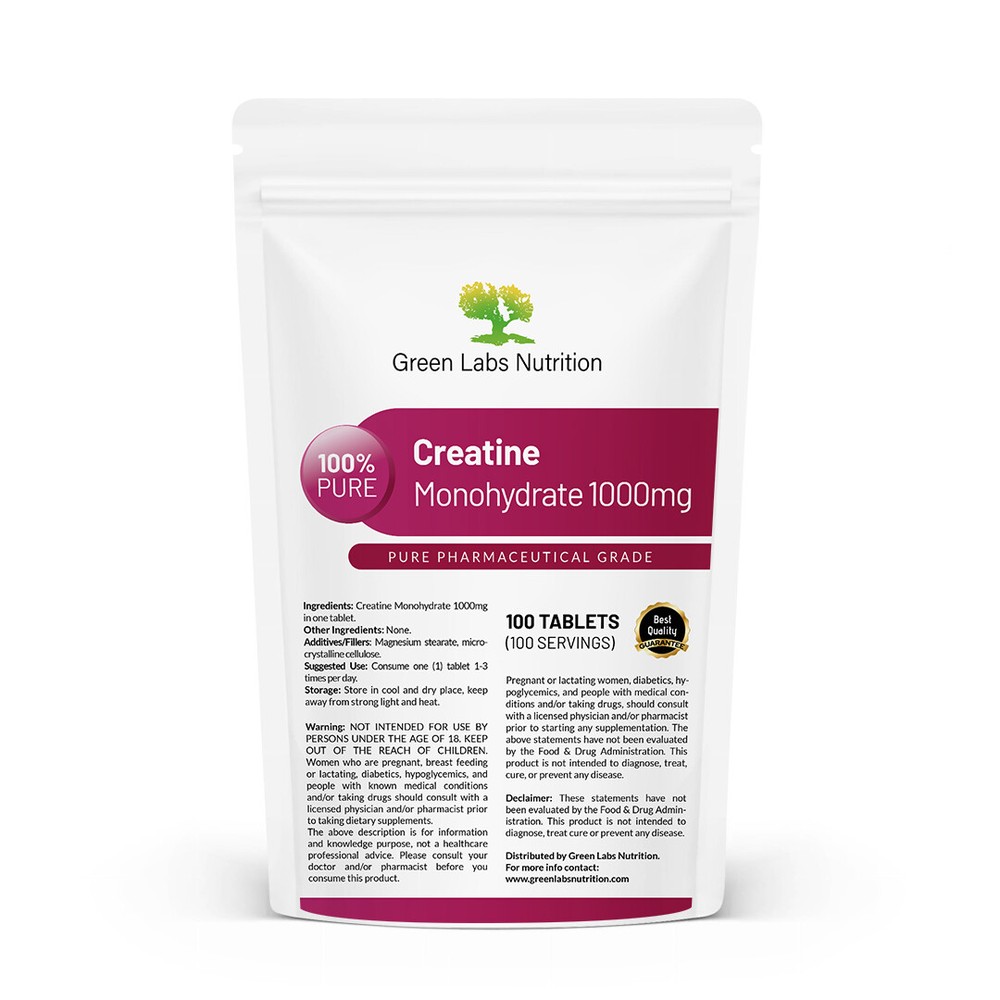 Creatine Monohydrate 1000 mg Tablets – Strength, Muscle, Power & Performance