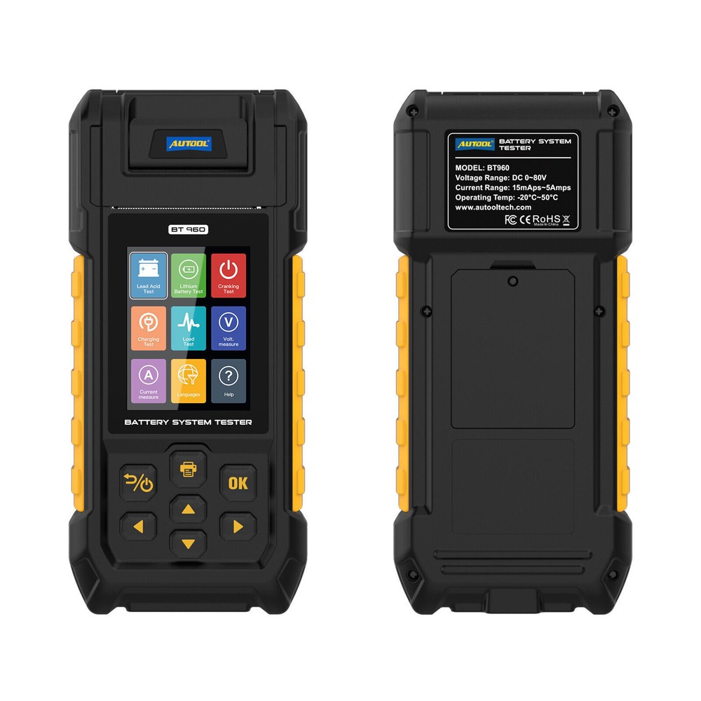 Car Battery Tester Lithium Battery Test Analyzer Leakage load With Printer 0-80V