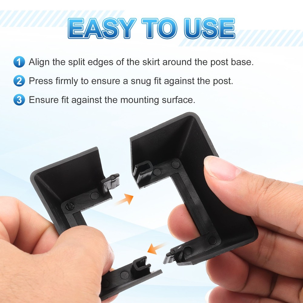 4 Pcs Post Base Cover, 1.3 x 1.3 Inch Square Split Style Post Base Cover