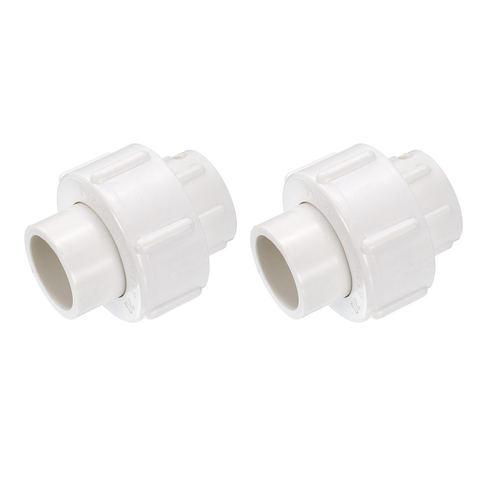 2 Pcs 1/2" Union PVC Coupling Pipe Fitting Adapter, White