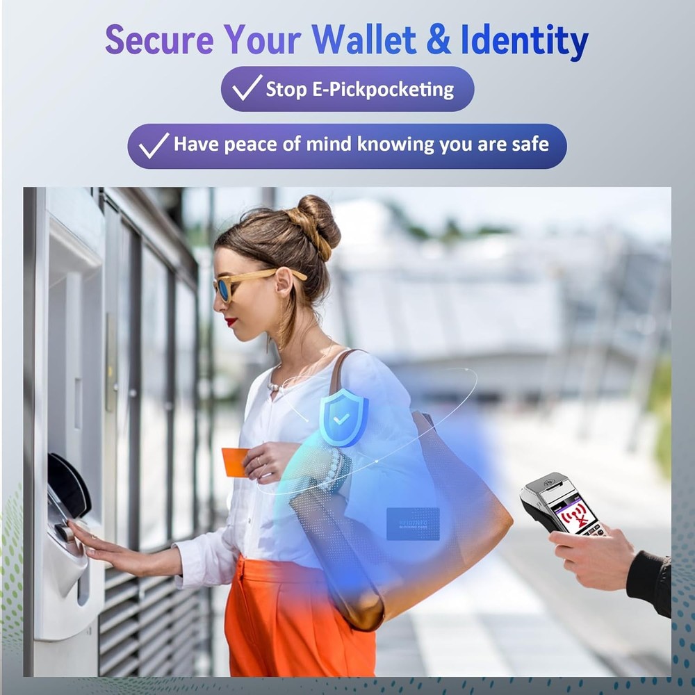 RFID Blocking Card – NFC Contactless Credit Debit Card Protector (5 Pack)