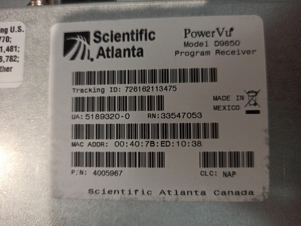 Cisco Scientific Atlanta D9850 PowerVu Program Reciever / Video Decoder USED
