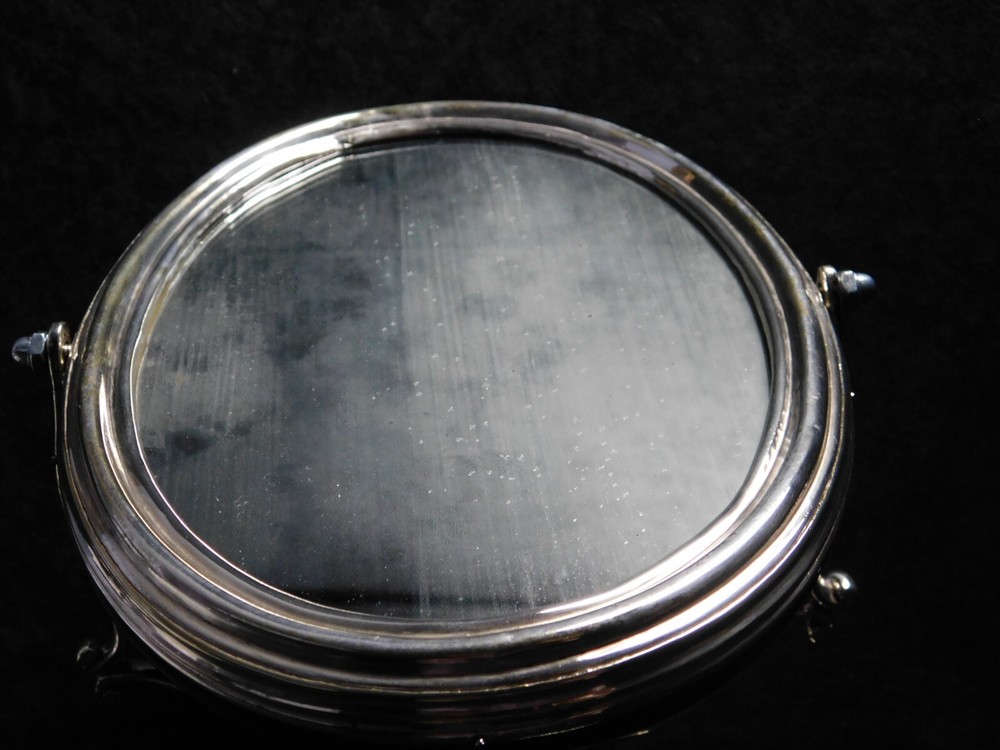 Antique Silver-Plate Mirror Swing Vanity Table Mirror