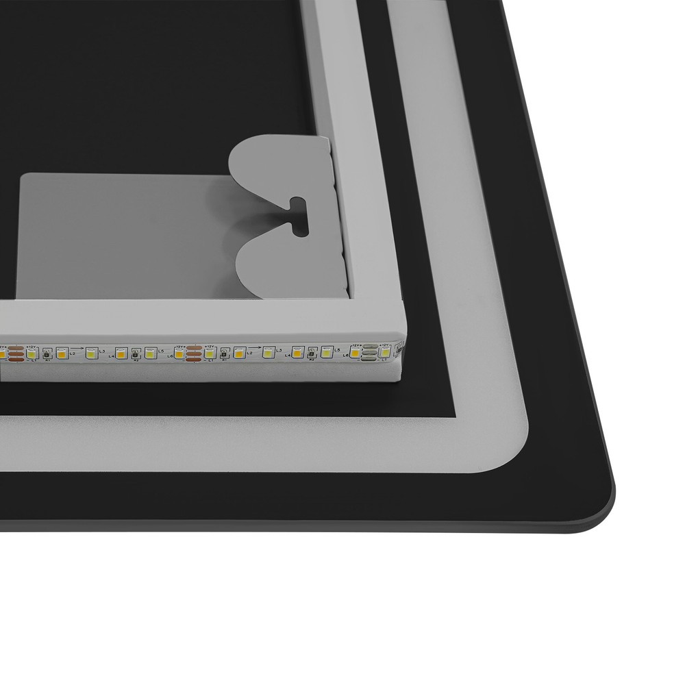 LED Dimmable Anti-Fog Bathroom Mirror with Light and Time Display