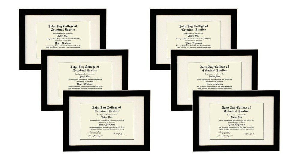 Studio 500 11x17 Black Smooth Wall Wood Frames made with PlexiGlass 6pc Set